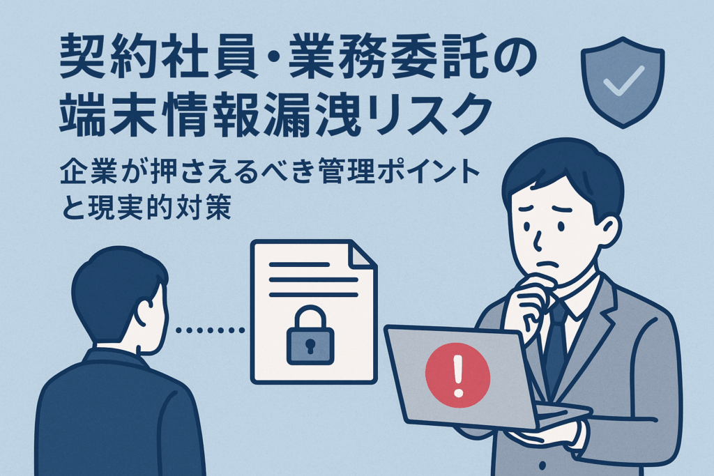 契約社員・業務委託の端末情報漏洩リスク——企業が押さえるべき管理ポイントと現実的対策